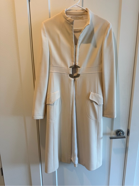 Valentino Garavani Jackets & Blazers - Vintage!!! Valentino Garavani Cream Waist-Buckle Trench Coat